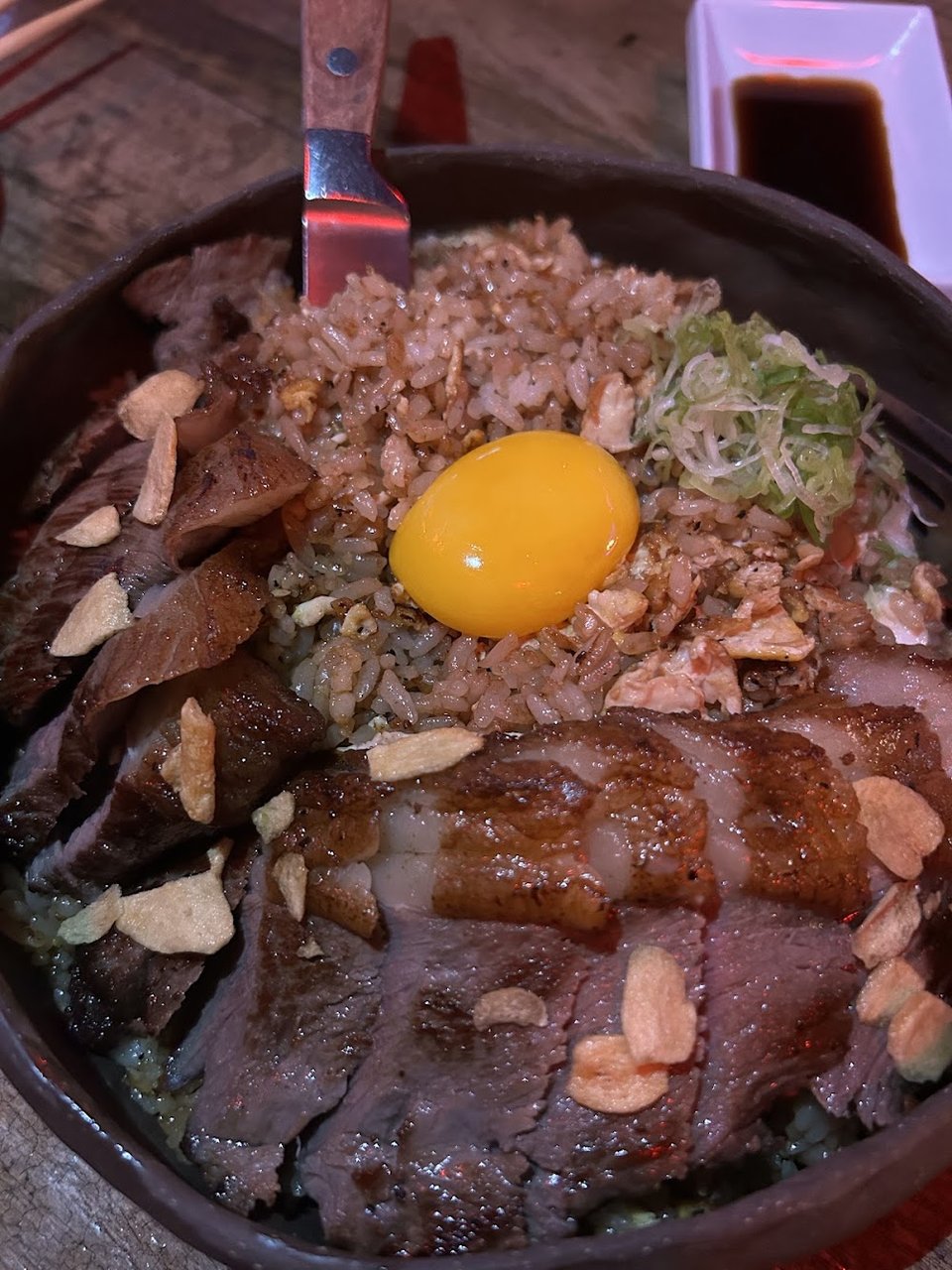 Beef Bowl with Egg Yolk